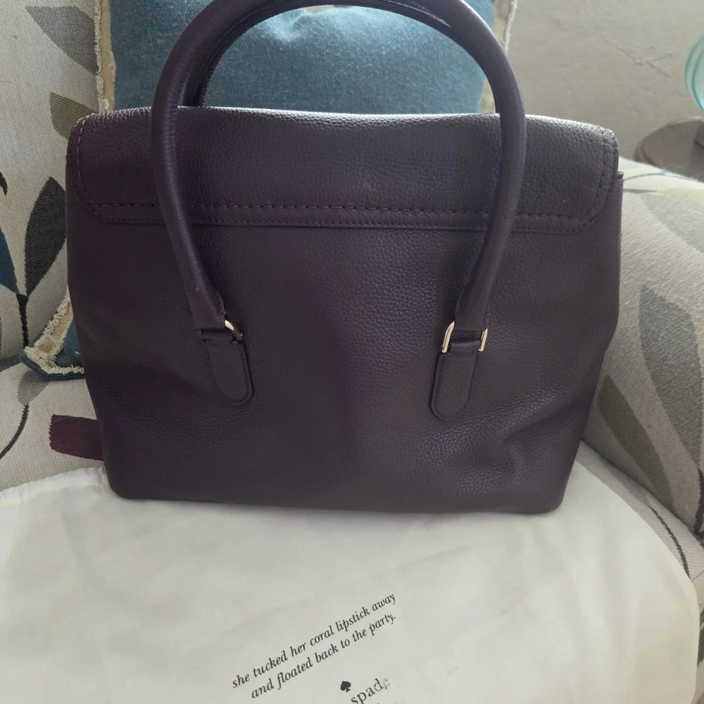 Kate Spade Plum Leather Handbag - Picture 2 of 11